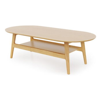Konferenčný stolík v dekore duba v prírodnej farbe 60x130 cm Curved – Woodman - Image 2