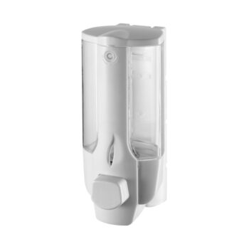 Biely nástenný plastový dávkovač mydla 350 ml Aqualine  – Sapho