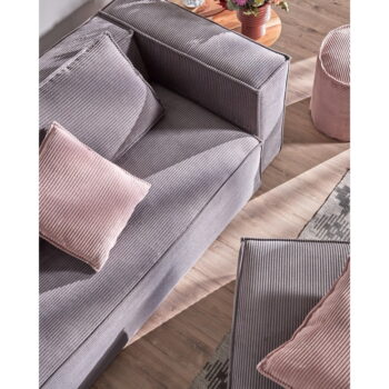 Sivá menčestrová pohovka 240 cm Blok – Kave Home - Image 5