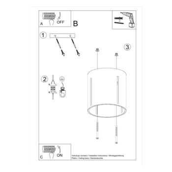 Sivé stropné svietidlo s kovovým tienidlom Vulco – Nice Lamps - Image 8