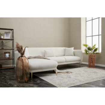 Biela rozkladacia rohová pohovka (ľavý roh) Simena – Balcab Home - Image 5