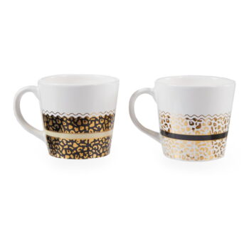 Hrnčeky z kameniny v bielo-zlatej farbe v súprave 2 ks 300 ml London – Premier Housewares – Obrázok 3