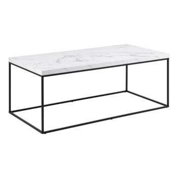 Biely konferenčný stolík s doskou v dekore mramoru 55x110 cm Barossa – Actona - Image 2