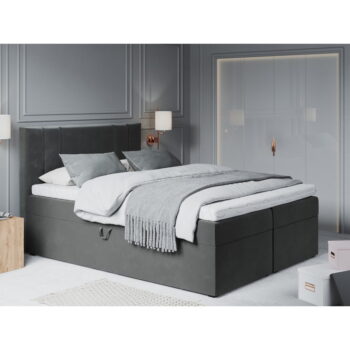 Tmavosivá zamatová dvojlôžková posteľ Mazzini Beds Afra, 180 x 200 cm - Image 4