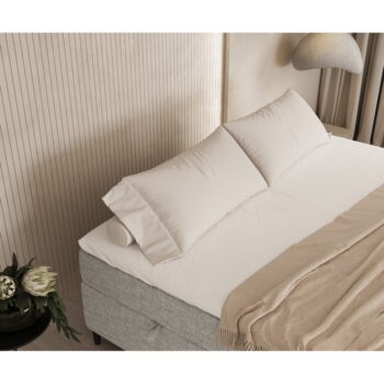 Svetlosivá boxspring posteľ s úložným priestorom 200x200 cm Araya – Maison de Rêve - Image 9