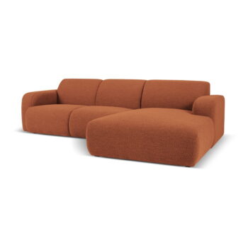 Hnedá rohová pohovka z textílie bouclé (pravý roh) Molino – Micadoni Home - Image 2