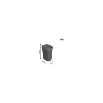 Odpadkový kôš z recyklovaného plastu v strieborno-čiernej farbe 10 l Twist - Rotho - Image 5