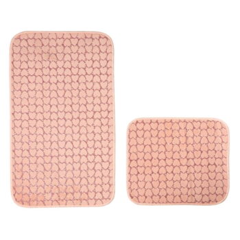 Ružové kúpeľňové predložky v súprave 2 ks 60x100 cm Heart – Mila Home