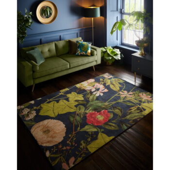 Tmavomodrý koberec 160x230 cm Passiflora – Asiatic Carpets - Image 2