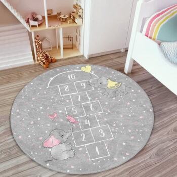Sivý detský koberec ø 100 cm Comfort – Mila Home - Image 4