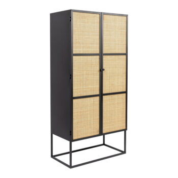Čierna ratanová vysoká komoda 70x145 cm Guuji - White Label – Obrázok 7