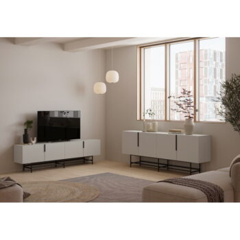 Krémový TV stolík 200x63,5 cm Eldia – Marckeric - Image 8