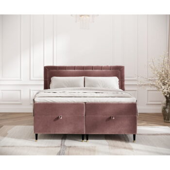 Ružová boxspring posteľ s úložným priestorom 200x200 cm Voyage – Maison de Rêve – Obrázok 10