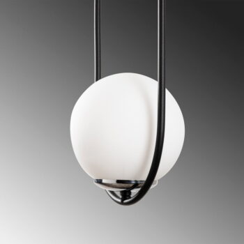 Čierno-biele závesné svietidlo so skleneným tienidlom Mudoni – Opviq lights - Image 6