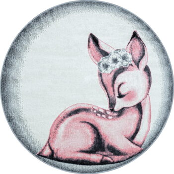 Svetloružovo-svetlosivý detský koberec ø 160 cm Bambi – Ayyildiz Carpets