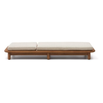 Drevené záhradné ležadlo v bielo-prírodnej farbe Turqueta – Kave Home - Image 6