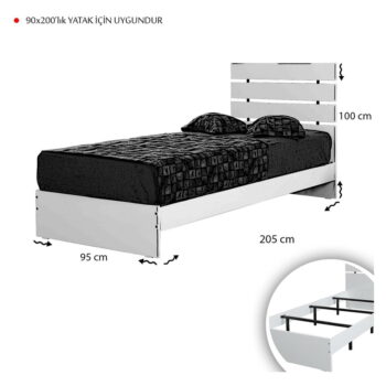 Jednolôžková posteľ v prírodnej farbe 90x200 cm Fuga – Kalune Design - Image 4