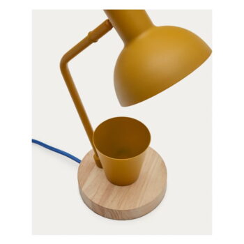 Stolová lampa v horčicovej farbe s kovovým tienidlom (výška 37 cm) Katia – Kave Home - Image 4