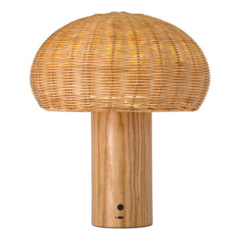 LED stolová lampa v prírodnej farbe s ratanovým tienidlom (výška  32 cm) – Villa Collection - Image 6