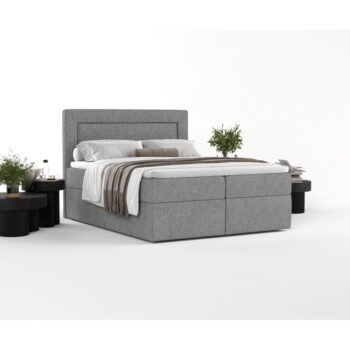 Sivá boxspring posteľ s úložným priestorom 160x200 cm Imagine – Maison de Rêve - Image 6