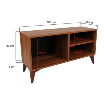 TV stolík v dekore orecha v prírodnej farbe 100x54 cm Zisino – Kalune Design – Obrázok 4