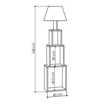 Antracitová voľne stojacia lampa so svetlosivým tienidlom Homitis Tower - Image 2