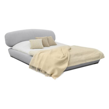 Sivá čalúnená dvojlôžková posteľ s roštom 180x200 cm Odette – Scandic – Obrázok 2