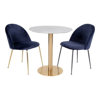 Okrúhly jedálenský stôl s doskou v dekore mramoru ø 90 cm Bolzano – House Nordic - Image 4