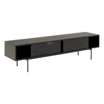 Čierny TV stolík v dekore jaseňa 180x44,5 cm Angus – Actona – Obrázok 3