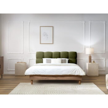 Zelená čalúnená dvojlôžková posteľ s roštom 180x200 cm Kumo – Bobochic Paris - Image 7