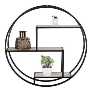 Čierna/v prírodnej farbe poschodová polica z masívu paulownie 62 cm Rotterdam – House Nordic - Image 6