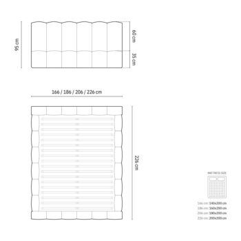 Krémová čalúnená dvojlôžková posteľ s úložným priestorom a roštom 200x200 cm Lupine – Micadoni Home - Image 7