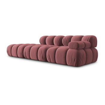 Ružová zamatová pohovka 282 cm Bellis – Micadoni Home - Image 2