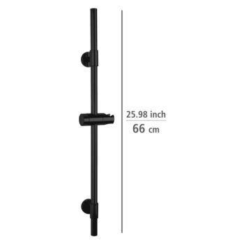 Čierna nástenná sprchová tyč z nerezovej ocele 66 cm Basic - Wenko – Obrázok 2