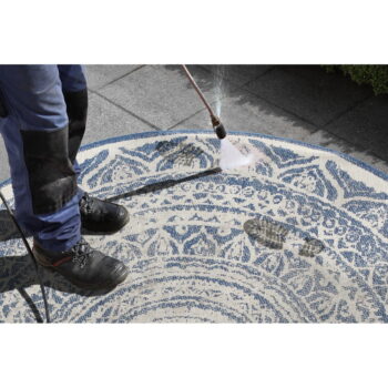 Modro-krémový vonkajší koberec NORTHRUGS Siruma, ø 140 cm - Image 5