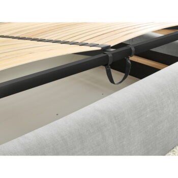 Svetlosivá čalúnená dvojlôžková posteľ s úložným priestorom s roštom 180x200 cm Vernon – Bobochic Paris – Obrázok 4