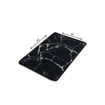 Čierno-biela kúpeľňová predložka s motívom mramoru Foutastic Marble, 60 x 40 cm – Obrázok 2