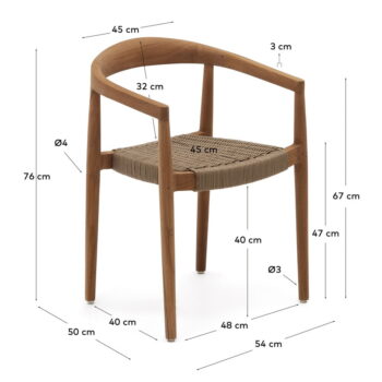 Jedálenská stolička v prírodnej farbe v súprave 4 ks Ydalia – Kave Home - Image 7