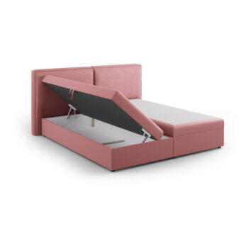 Ružová boxspring posteľ s úložným priestorom 180x200 cm Arendal – Cosmopolitan Design - Image 3