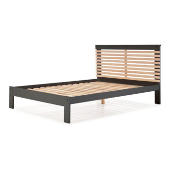 Tmavosivá dvojlôžková posteľ s roštom 140x190 cm Vectra – Marckeric