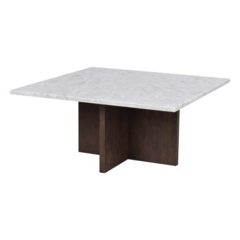 Bielo-hnedý mramorový konferenčný stolík 90x90 cm Brooksville - Rowico