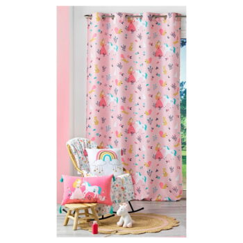Ružový záves 140x260 cm Princesse Licorne – douceur d'intérieur - Image 2