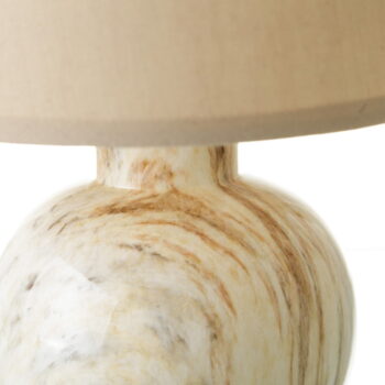 Béžová keramická stolová lampa s textilným tienidlom (výška  26,5 cm) – Casa Selección - Image 3