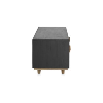 Čierny/prírodný TV stolík z mangového dreva 150x40 cm Mango - Geese - Image 3