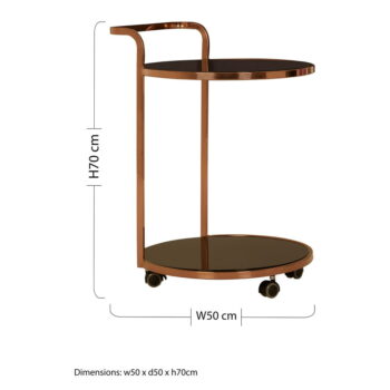 Servírovací stolík na kolieskach so sklenenou doskou ø 50 cm Ackley – Premier Housewares - Image 7
