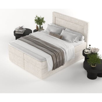 Krémovobiela boxspring posteľ s úložným priestorom 140x200 cm Imagine – Maison de Rêve – Obrázok 8