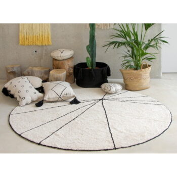 Krémový prateľný ručne tkaný bavlnený okrúhly koberec ø 160 cm Trace Beige – Lorena Canals – Obrázok 6