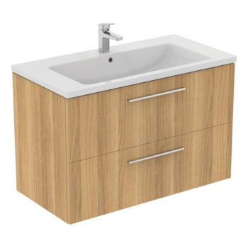 Závesná skrinka pod umývadlo v dekore duba v prírodnej farbe 100x63 cm i.Life B – Ideal Standard – Obrázok 9