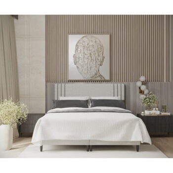Svetlosivá čalúnená dvojlôžková posteľ s úložným priestorom 140x200 cm Musca – Maison de Rêve – Obrázok 7
