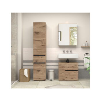 Skrinka pod umývadlo v dekore duba v prírodnej farbe 60x55 cm Wisla – Støraa – Obrázok 4